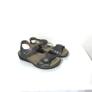 Taos Women’s Escape Casual Leather Wedge Sandal Adjustable Straps Size 10